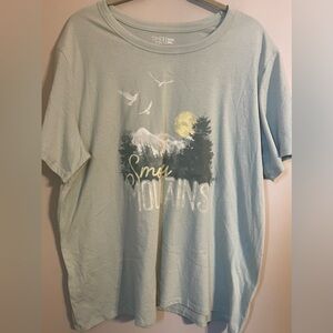 Graphic Tee with Mountain Design